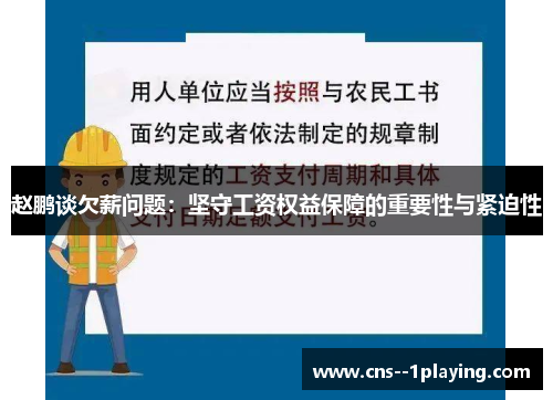 赵鹏谈欠薪问题：坚守工资权益保障的重要性与紧迫性